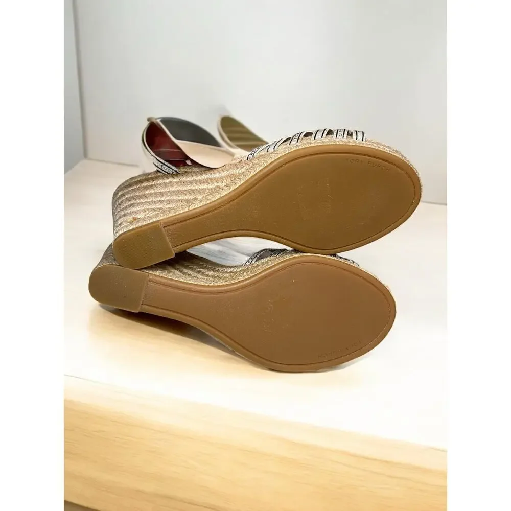 Tory Burch Ribbon Wedge Espadrille 90MM Size 9.5M